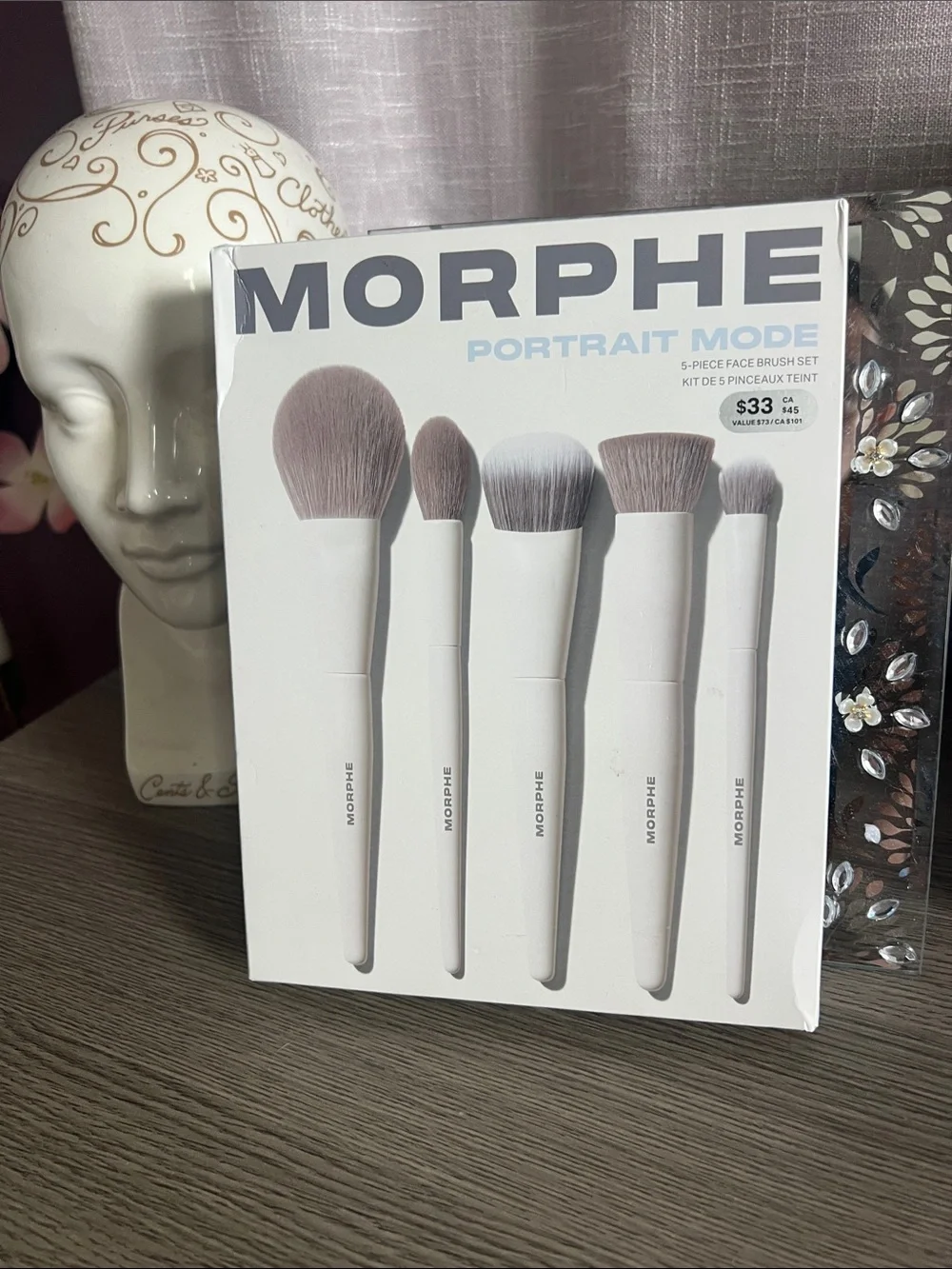 Morphe Portrait Mode 5-Piece Face Brush Set - White and Gray Bristles BRAND NEW